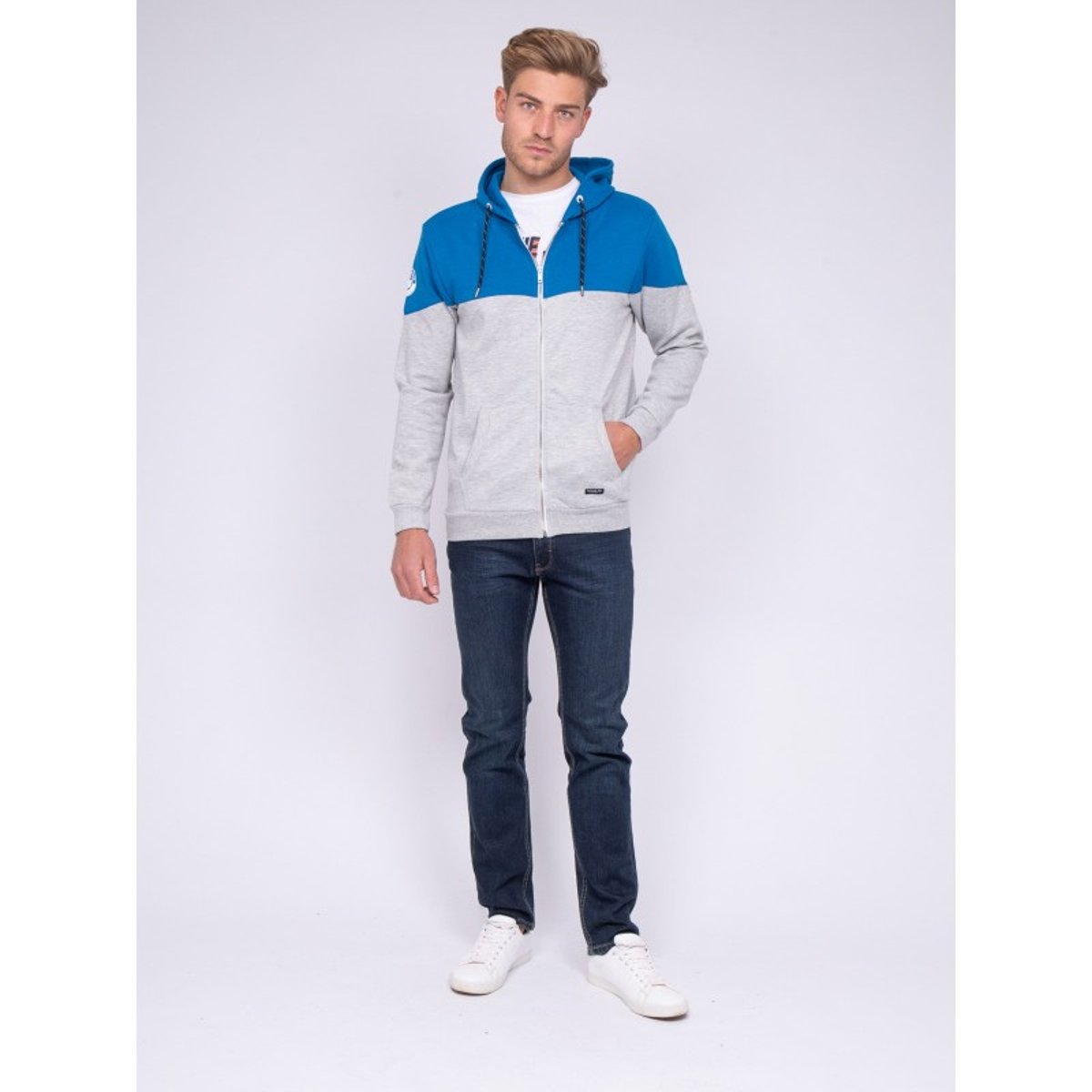 Sweat Zippé Capuche Wick bleu royal, RITCHIE