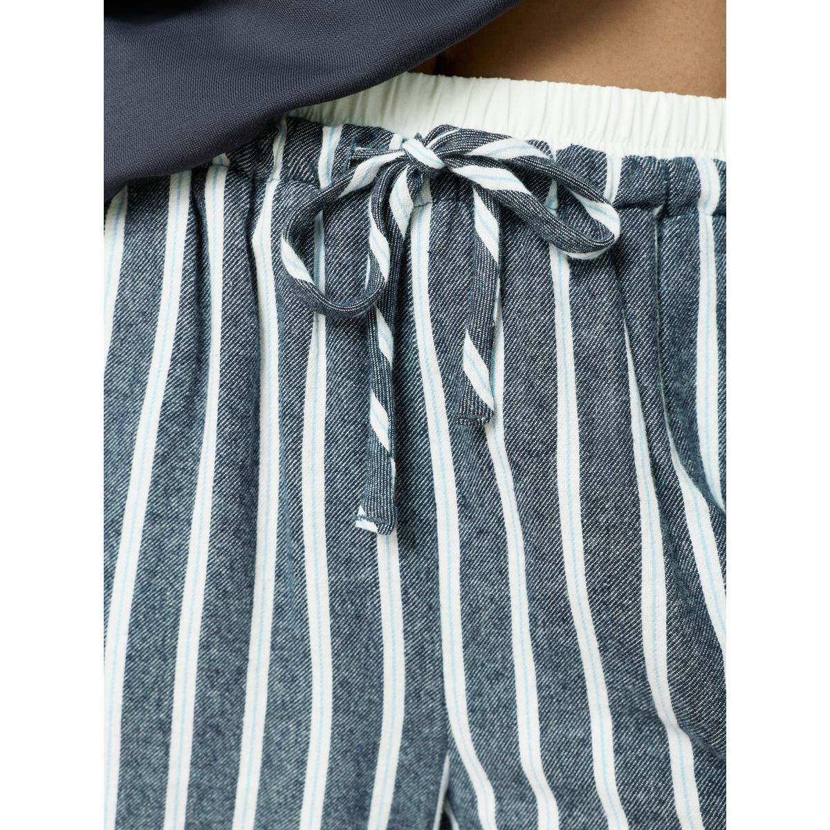 Pyjama en flanelle et sweat semi-zippé bleu marine rayé, NEXT