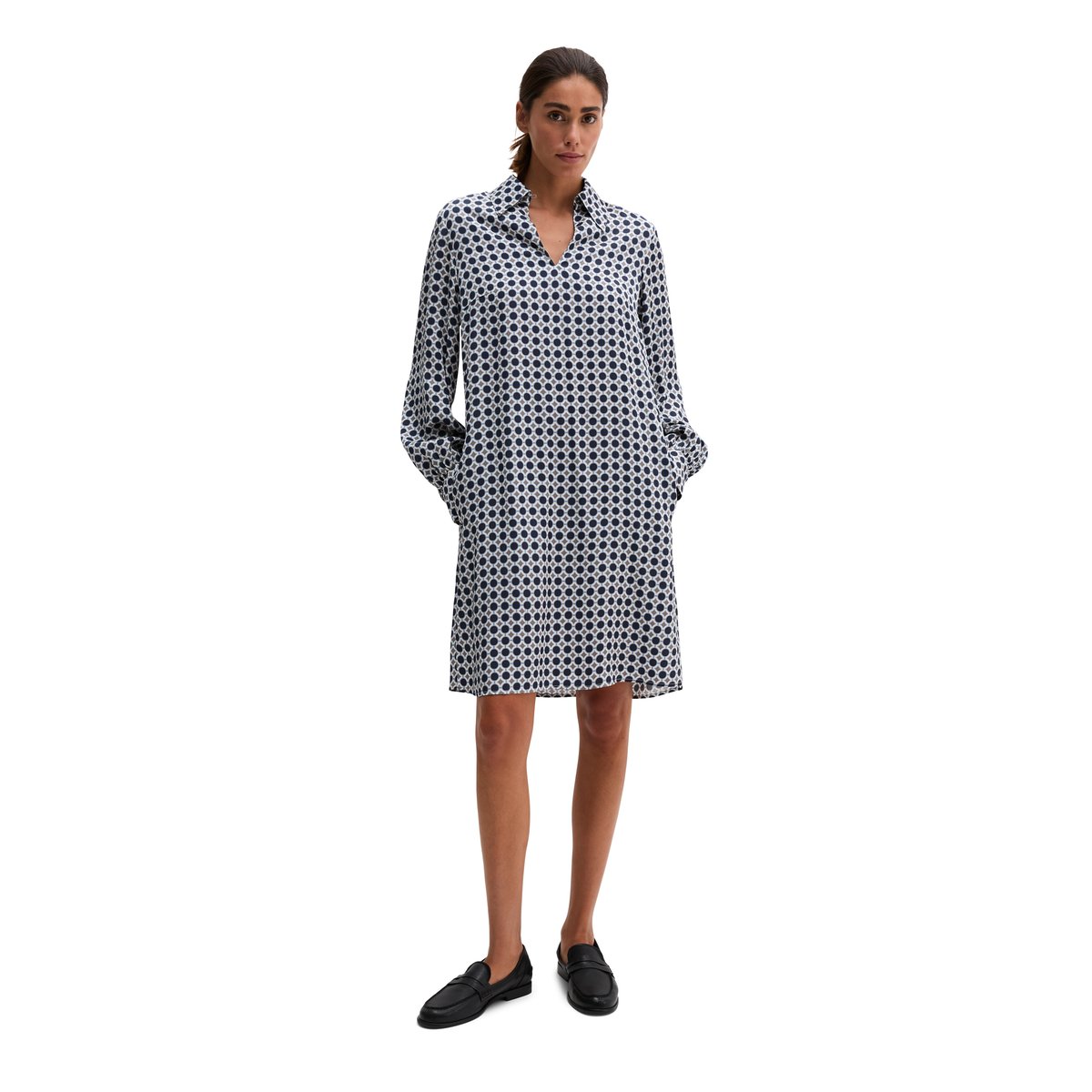 Robe imprimée coupe classique en twill de viscose de qualité supérieure bleu, MARC O'POLO