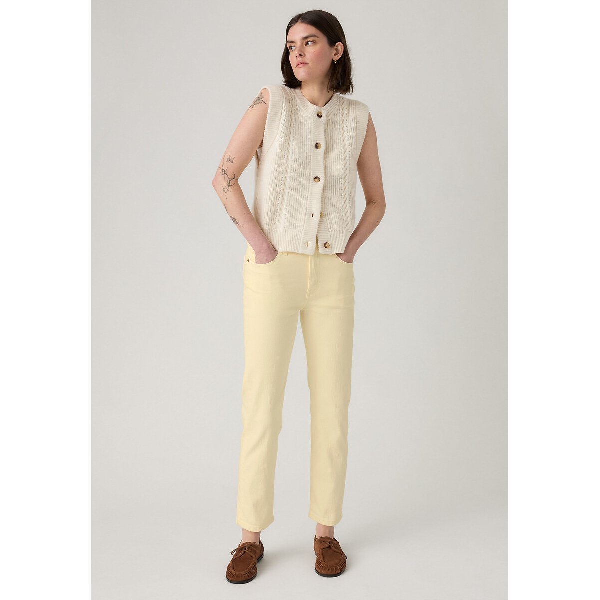 Jean 501® Crop spacey brown rice, LEVI'S