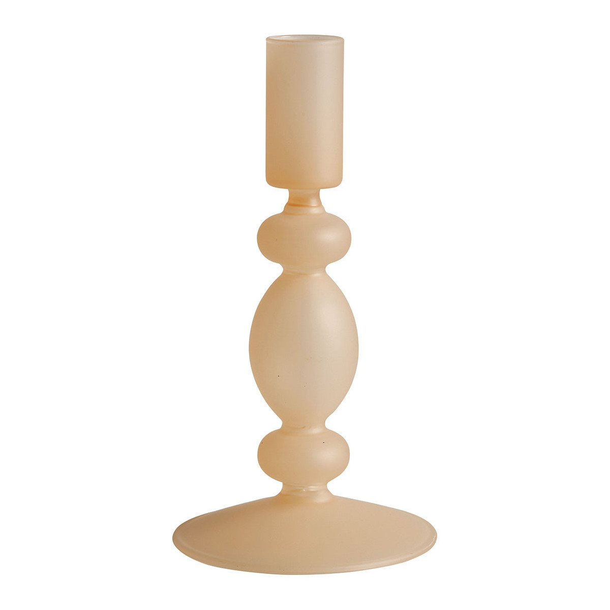 Set de 3 bougeoirs beige givré beige, MATHILDE M