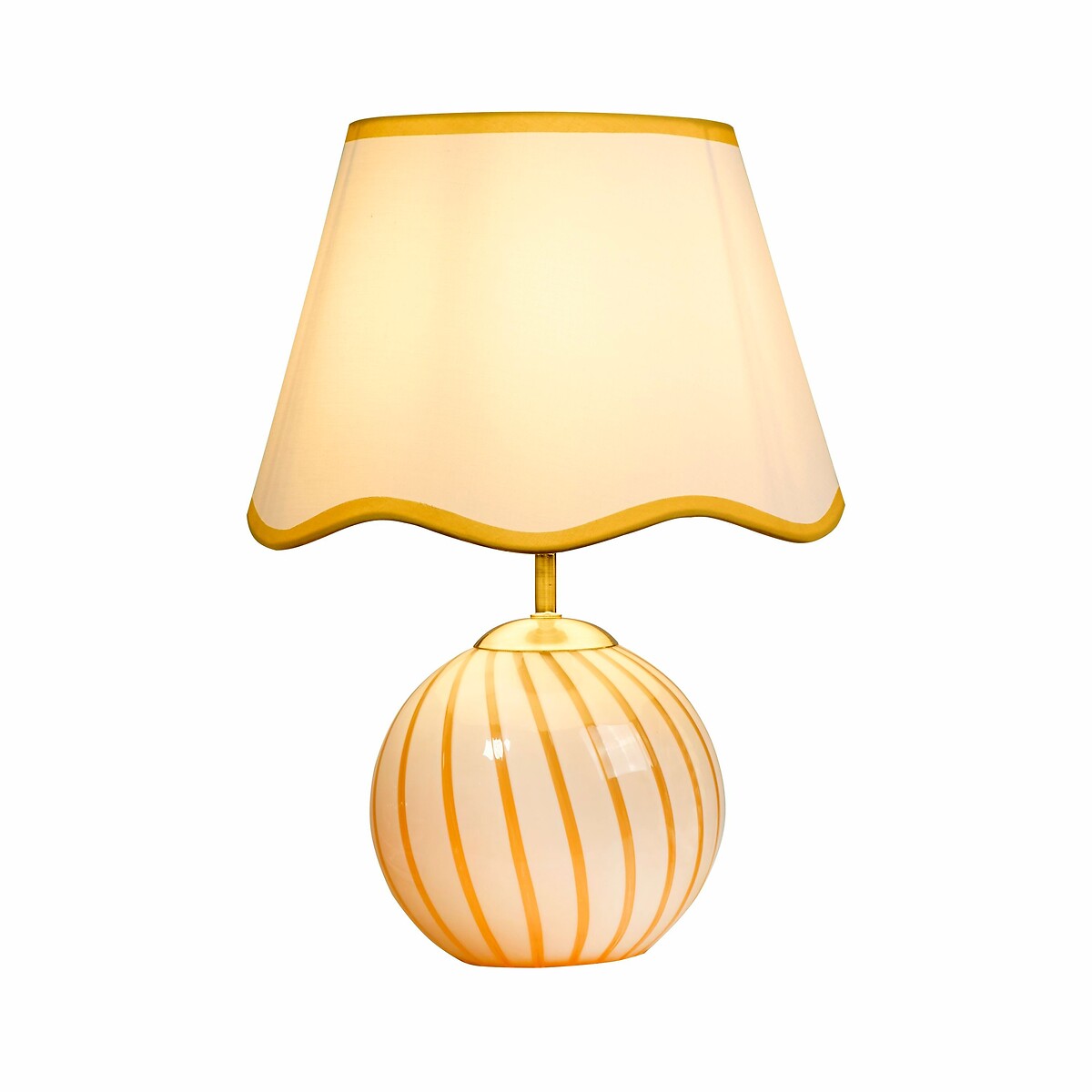 Bari Swirl Glass Table Lamp with Scalloped Shade brass, SO'HOME