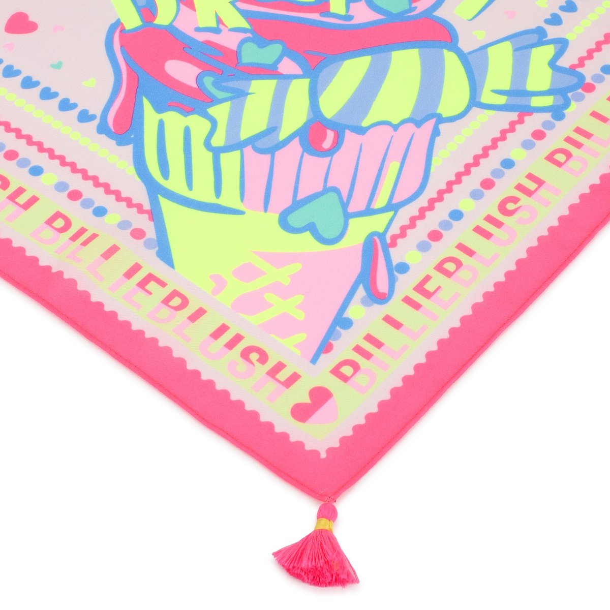 Foulard imprimÉ fantaisie rose fluo, BILLIEBLUSH