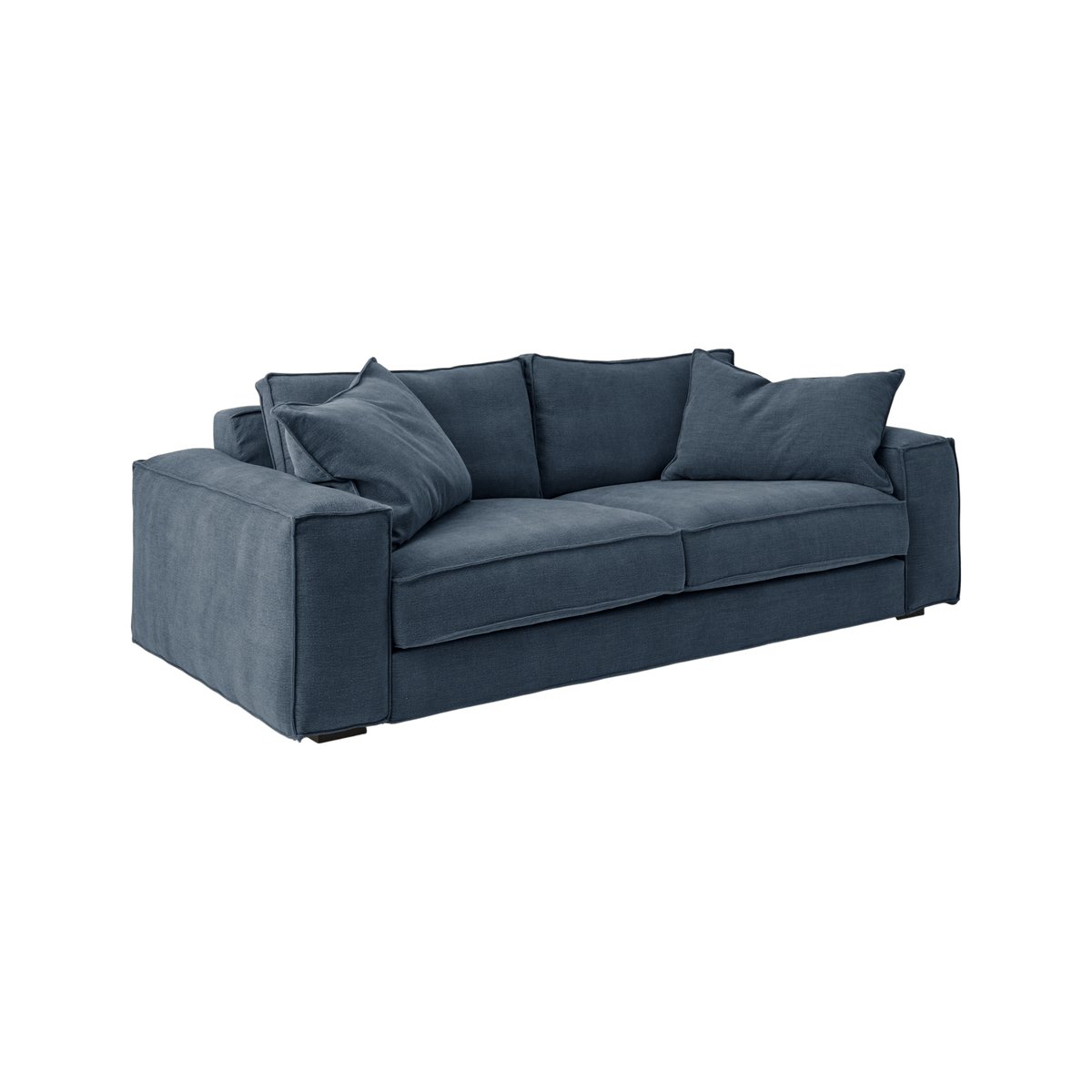 Canapé tissu effet lin - MARTIN bleu, CAMIF