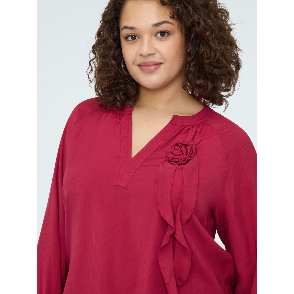 Blouse avec petite rose burgundy, FIORELLA RUBINO