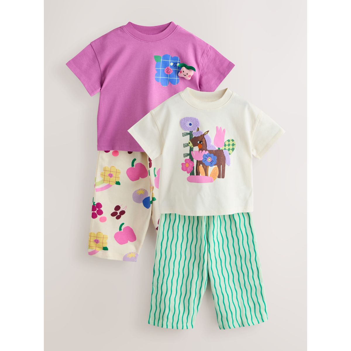 Pantalon et haut, lot de 2 violet/vert, NEXT