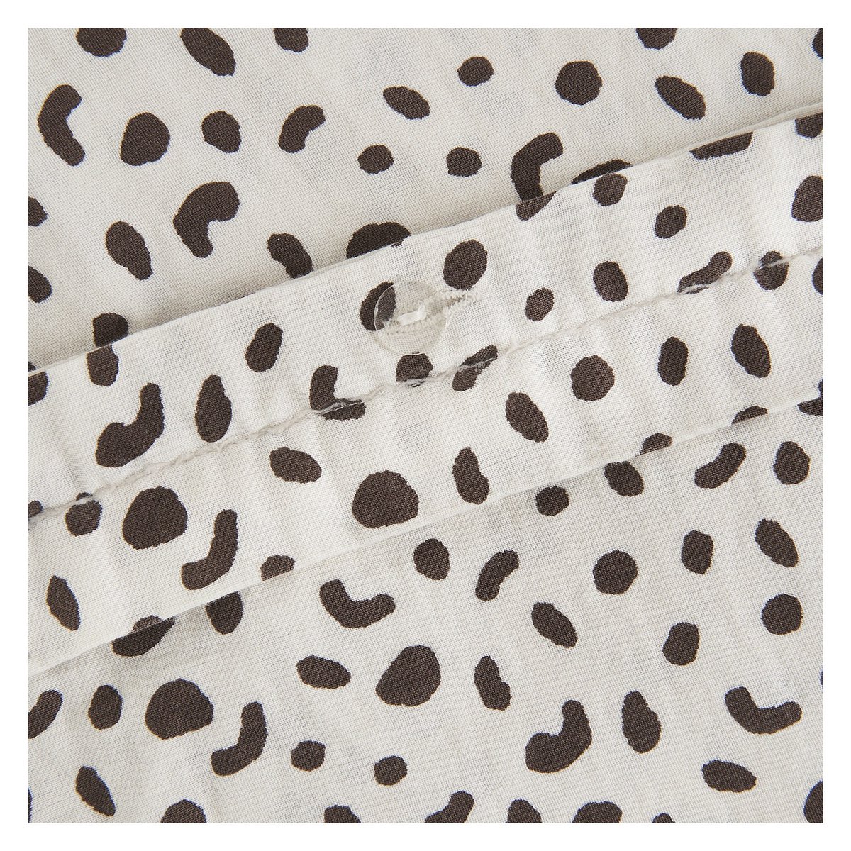 Parure de lit en double gaze de coton BRIAC marron, HABITAT
