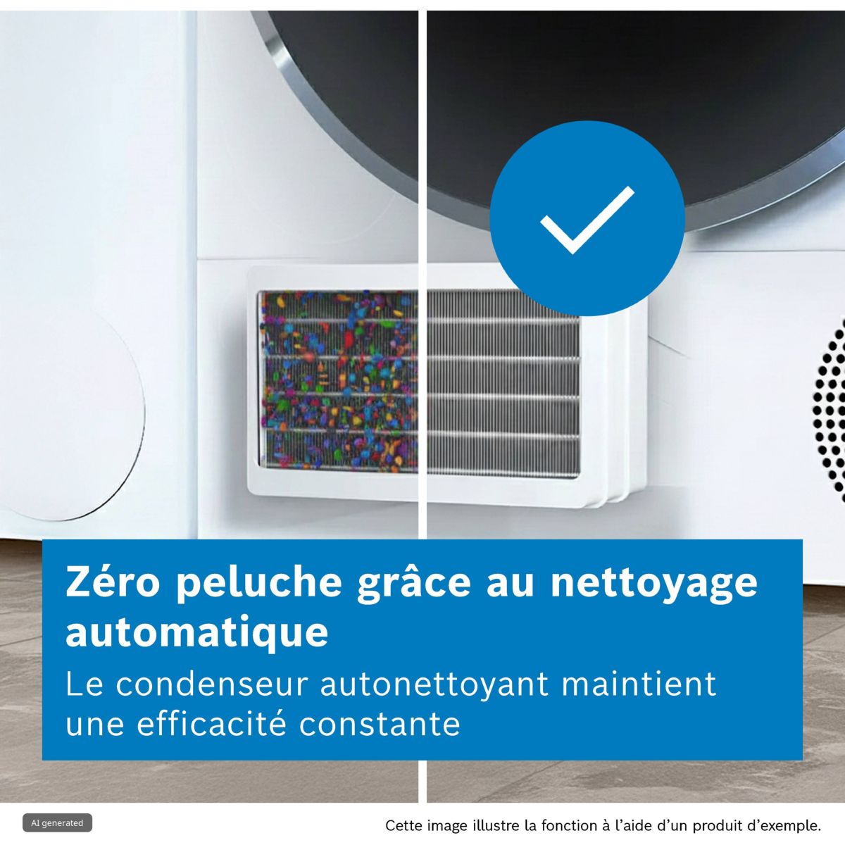Sèche linge pompe à chaleur WQG1450BFR couleur unique, BOSCH