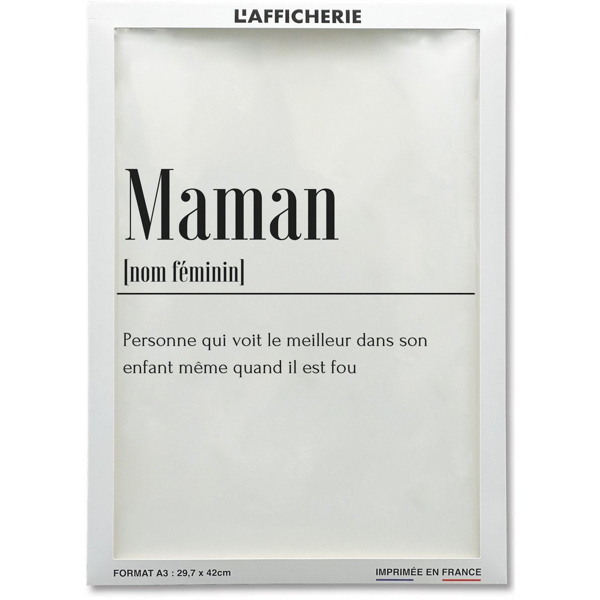 Affiche Définition Maman blanc, L'AFFICHERIE