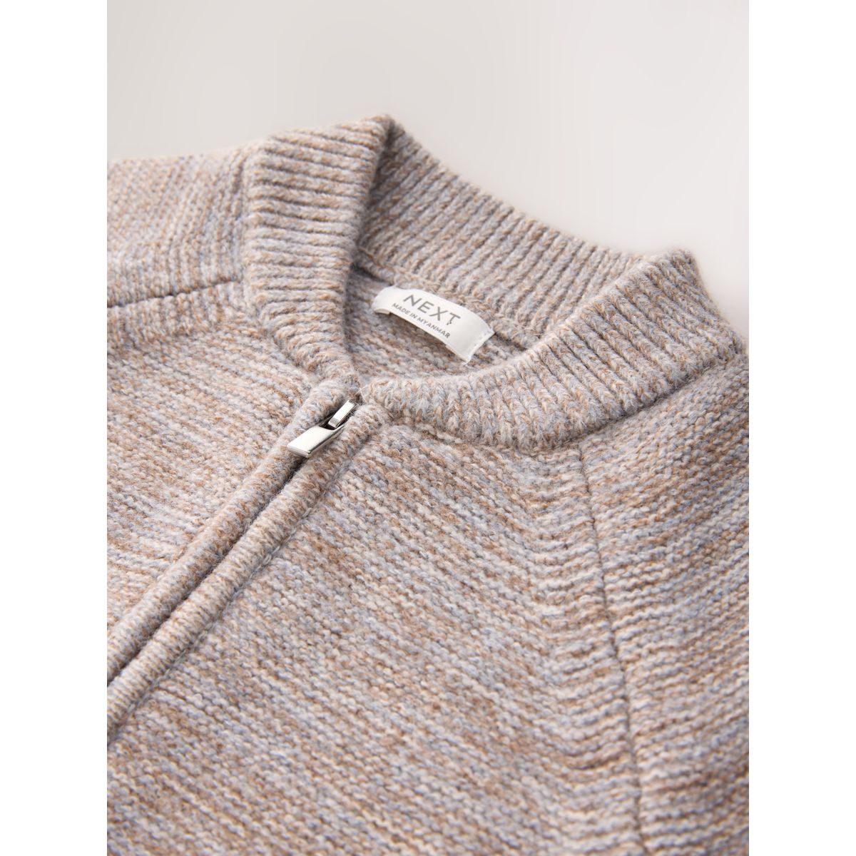 Cardigan blouson aviateur zippé torsadé naturel, NEXT