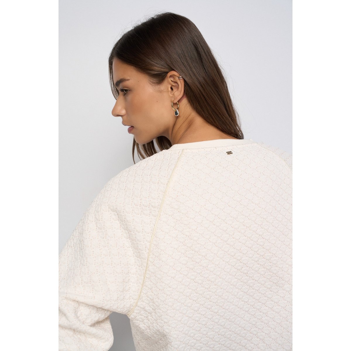 SWEATSHIRT EN JACQUARD ET Fil textile beige, SALSA JEANS