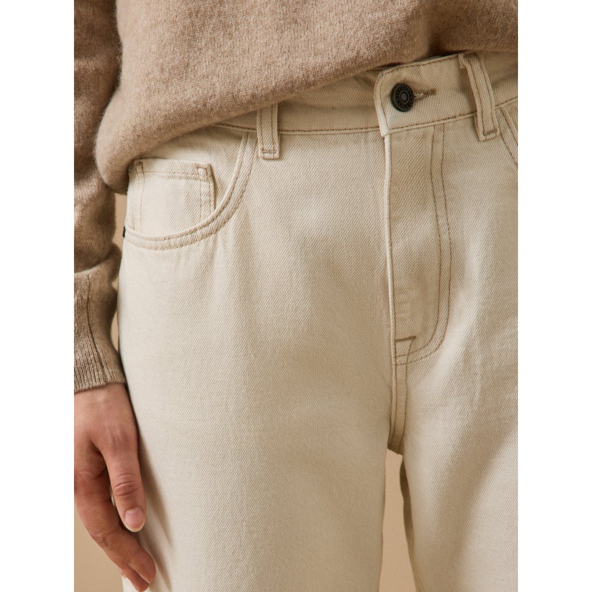 Jean droit Laure coton biologique denim ecru, CYRILLUS