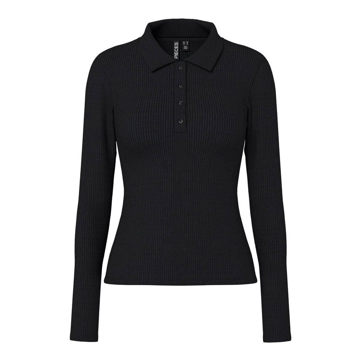 Polo À Manches Longues noir - black, PIECES