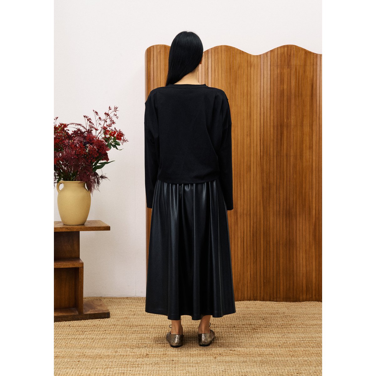 Top en coton CEYLAN noir, FRNCH