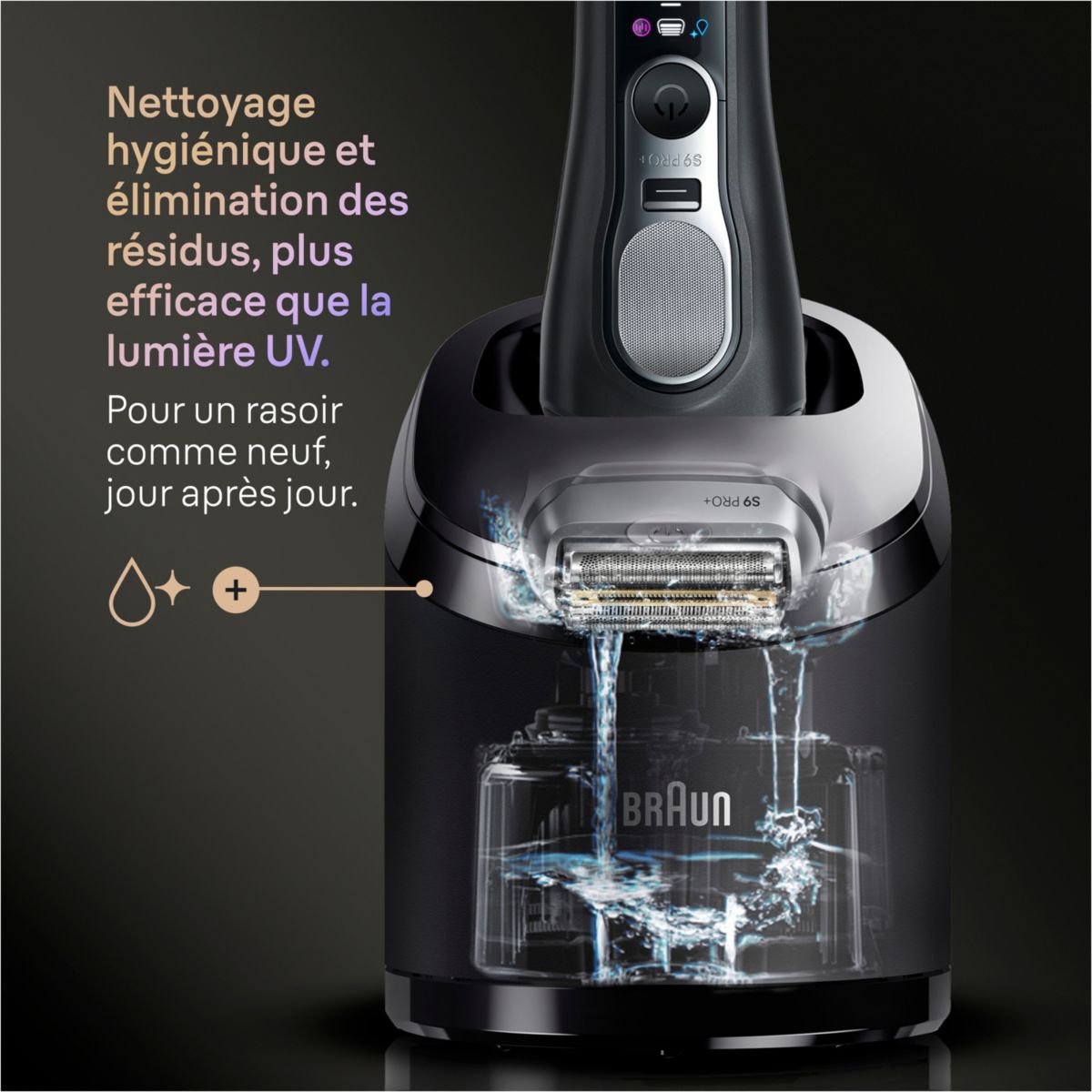 Rasoir électrique Series 9 9660cc Clean&Charge couleur unique, BRAUN