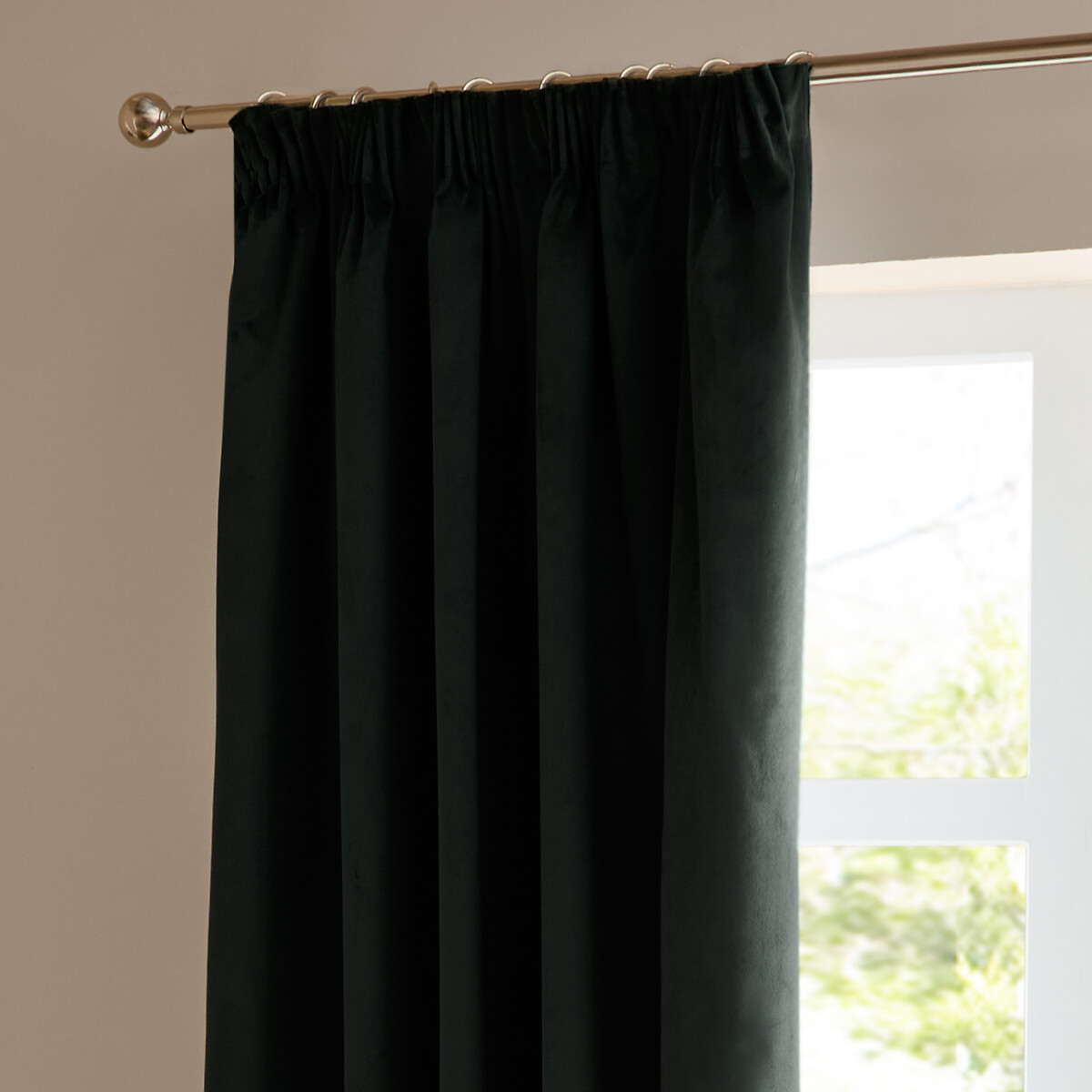 The Ultimate Velvet Blackout Pencil Pleat Curtains black, FURN.