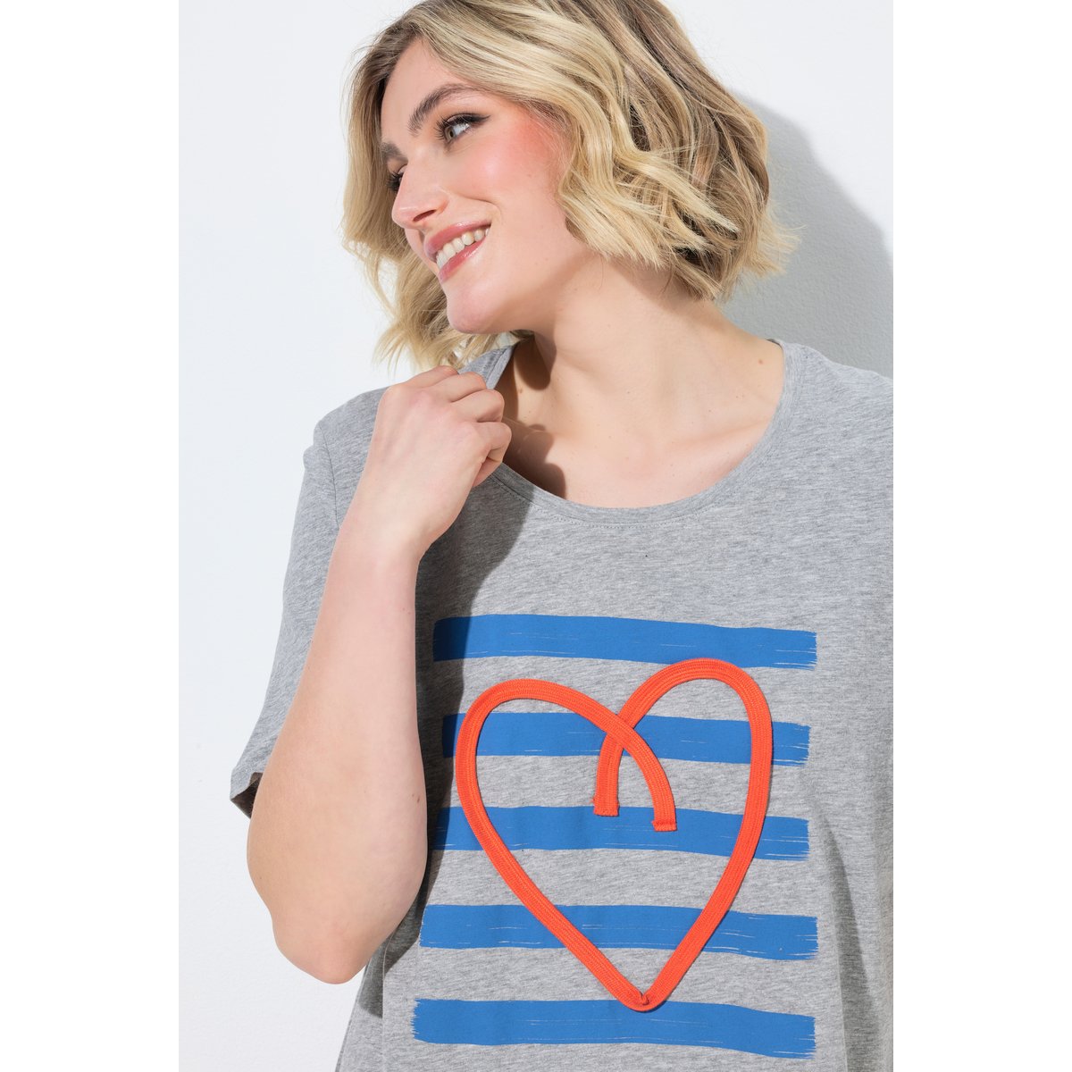 T-shirt coupe Classic Fit gris clair chiné, ULLA POPKEN