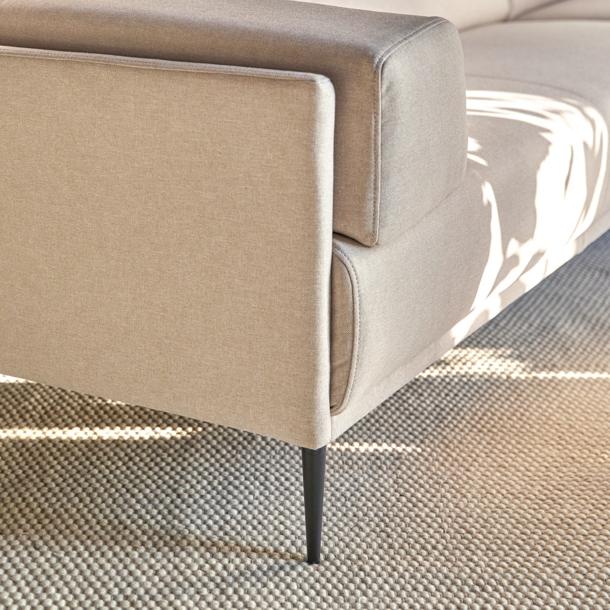 Canapé d'angle en Tissu, FINN beige, TIKAMOON
