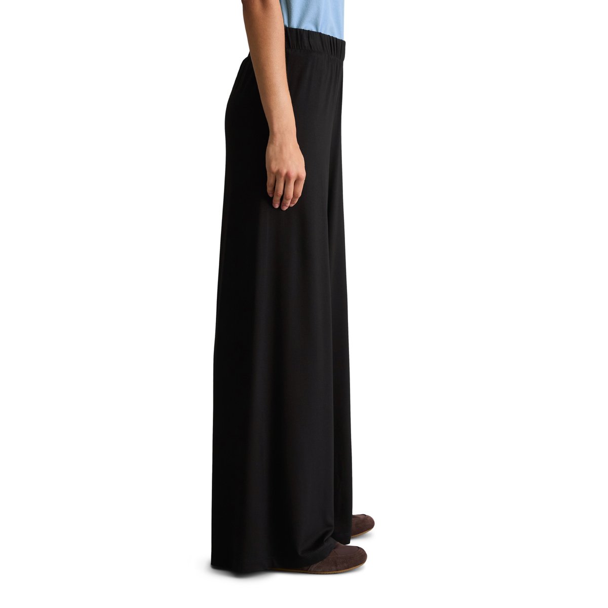 Pantalon en jersey large en LENZING™ ECOVERO™ noir, MARC O’POLO DENIM