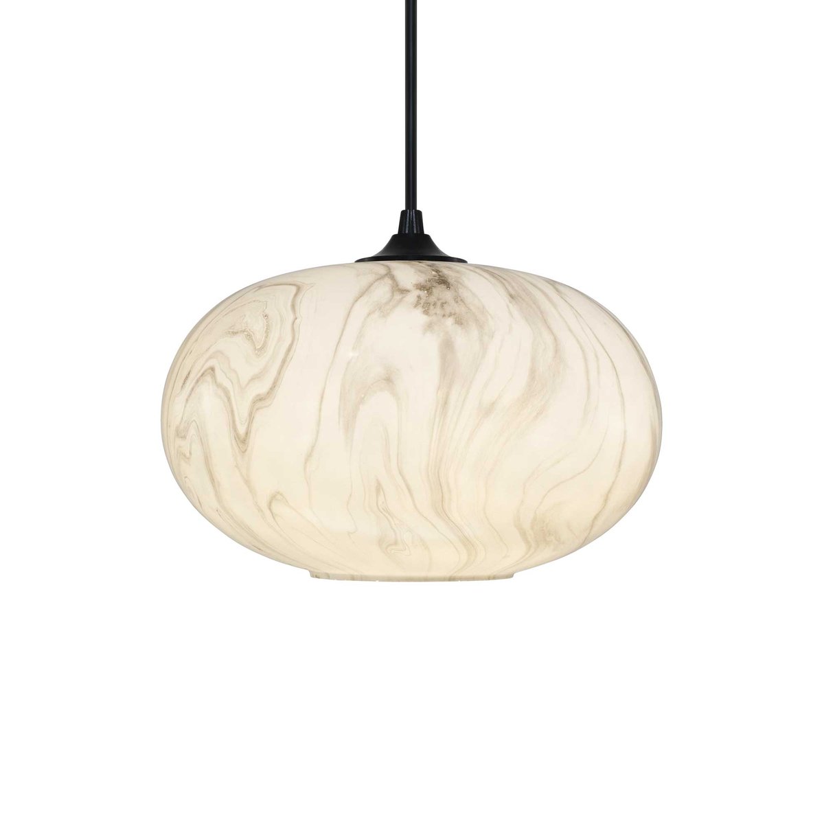 Suspension galet en verre effet marbre - CARRAO blancgris, C-CREATION