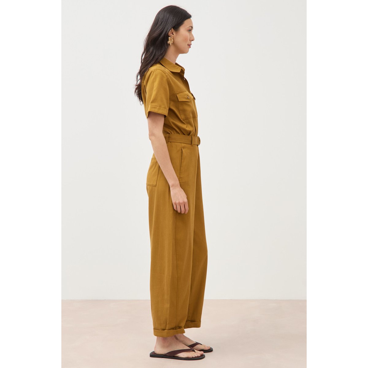 Combinaison salopette col américain vert olive, BONOBO