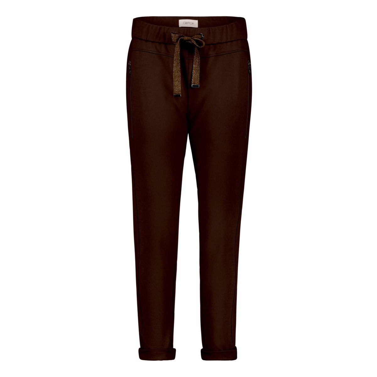 Pantalon à enfiler à poches zippées marron foncé, CARTOON