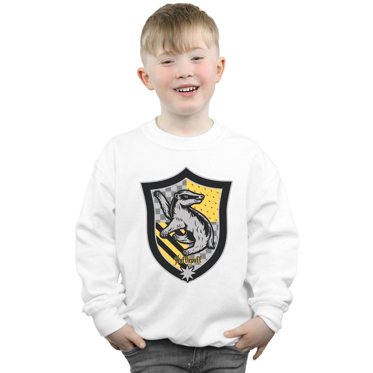 Sweat HUFFLEPUFF blanc, HARRY POTTER