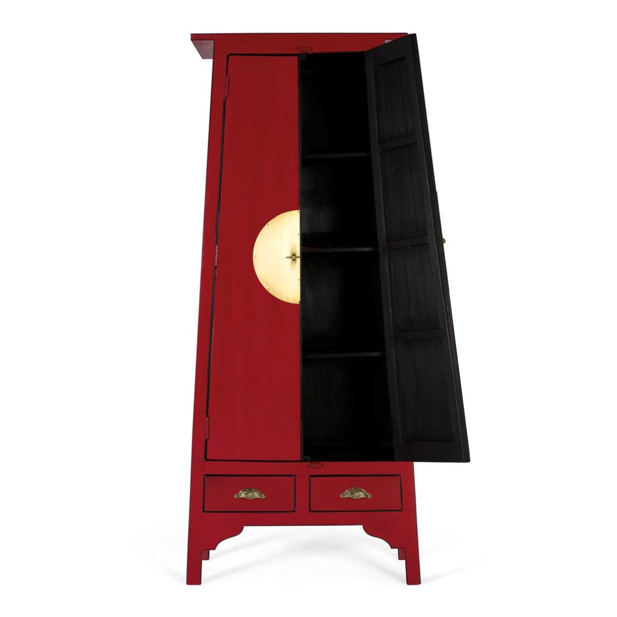Armoire 2 portes Bois Rouge rouge, DECORATION D’AUTREFOIS