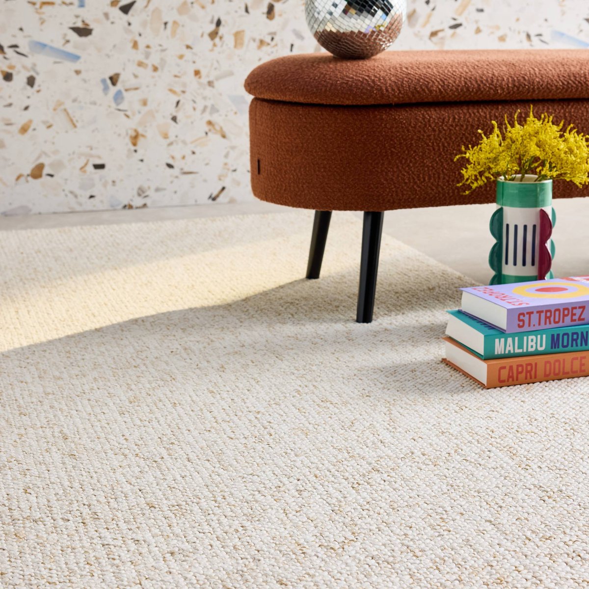 Tapis intérieur rectangulaire  WALTER crème chiné, SWEEEK