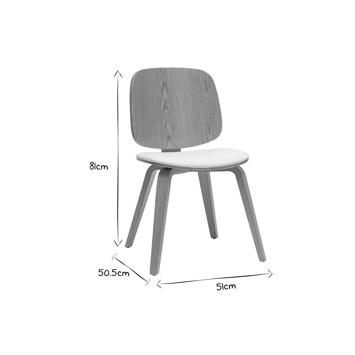 Chaises scandinaves en bois (lot de 2) BECK gris clair, MILIBOO