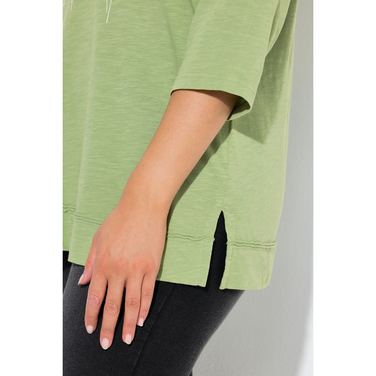 T-shirt motif à fleurs, coupe Classic Fit vert, ULLA POPKEN