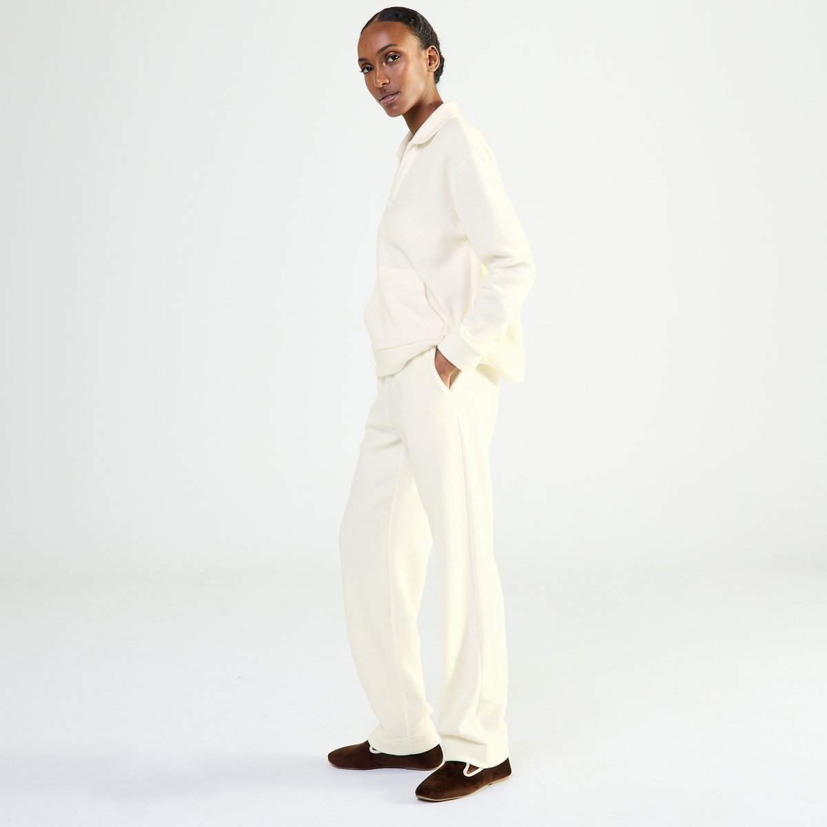 Pantalon en polaire RÉCONFORT lait, LAURENCE TAVERNIER