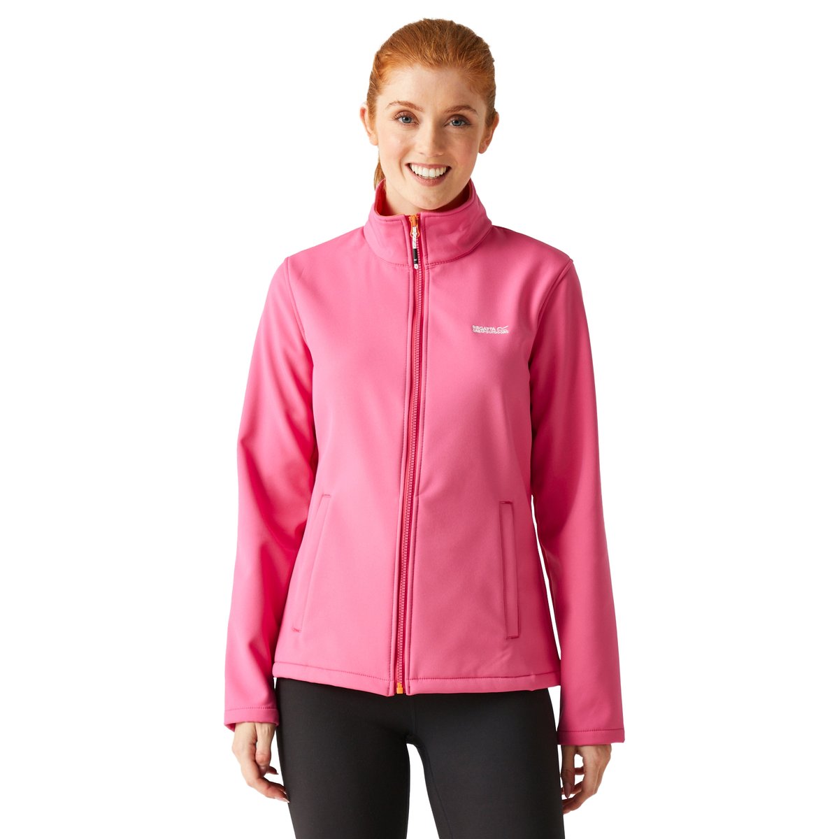 Veste softshell décontractée de marche CONNIE flamant rose / mandarine, REGATTA