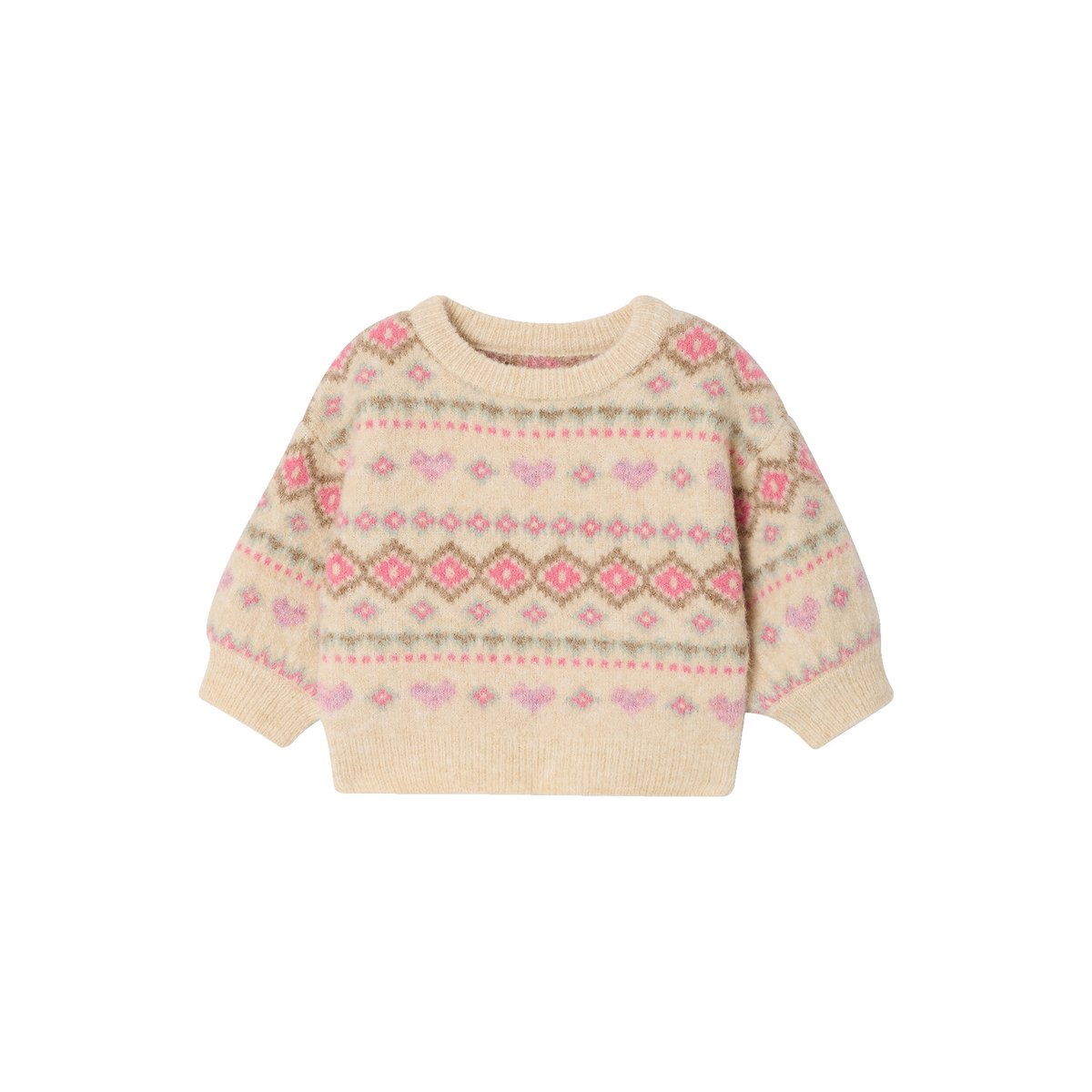 Pull manches longues rose, VERTBAUDET