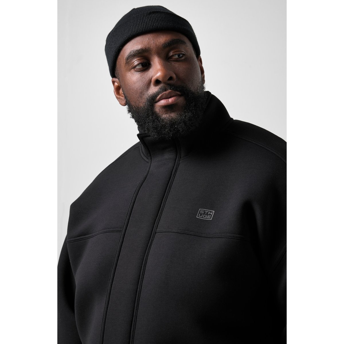Veste en tissu Scuba, coupe oversize noir, STHUGE
