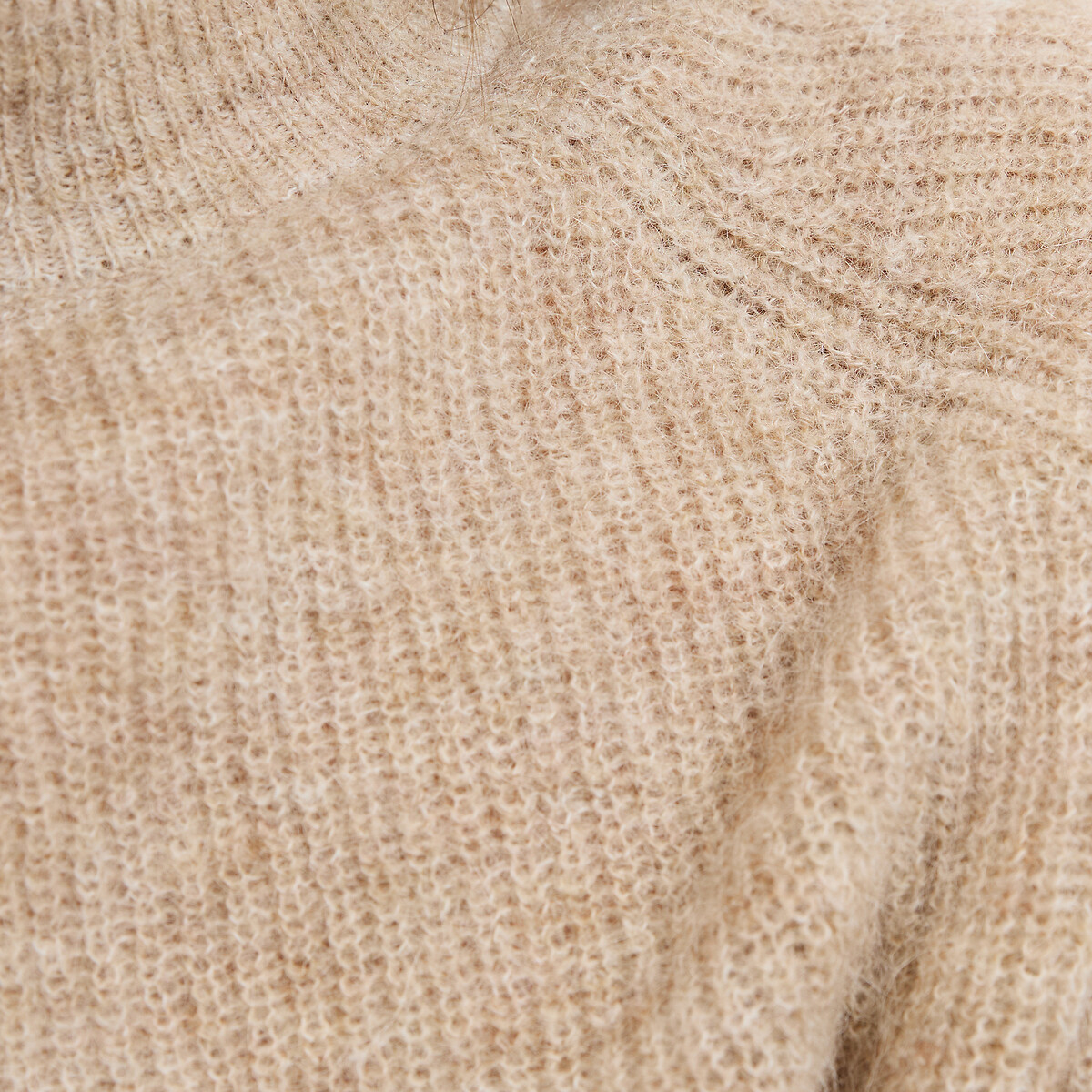 Camisola de gola subida, mistura de alpaca, Signature ARISTIDE bege mesclado, LA REDOUTE COLLECTIONS