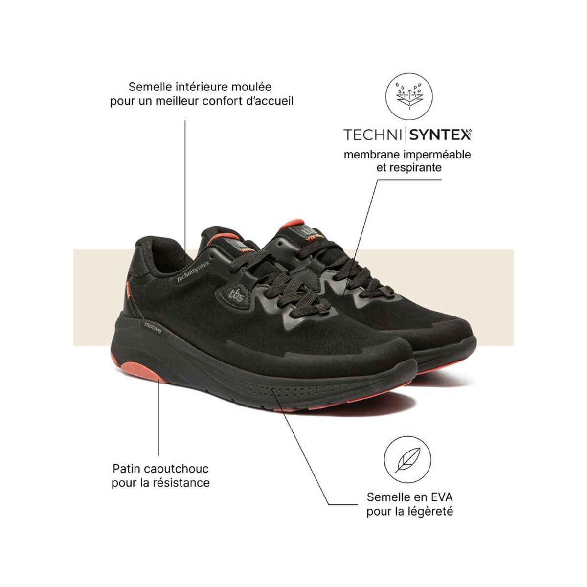 Chaussures de running EASYFOX noir, TBS