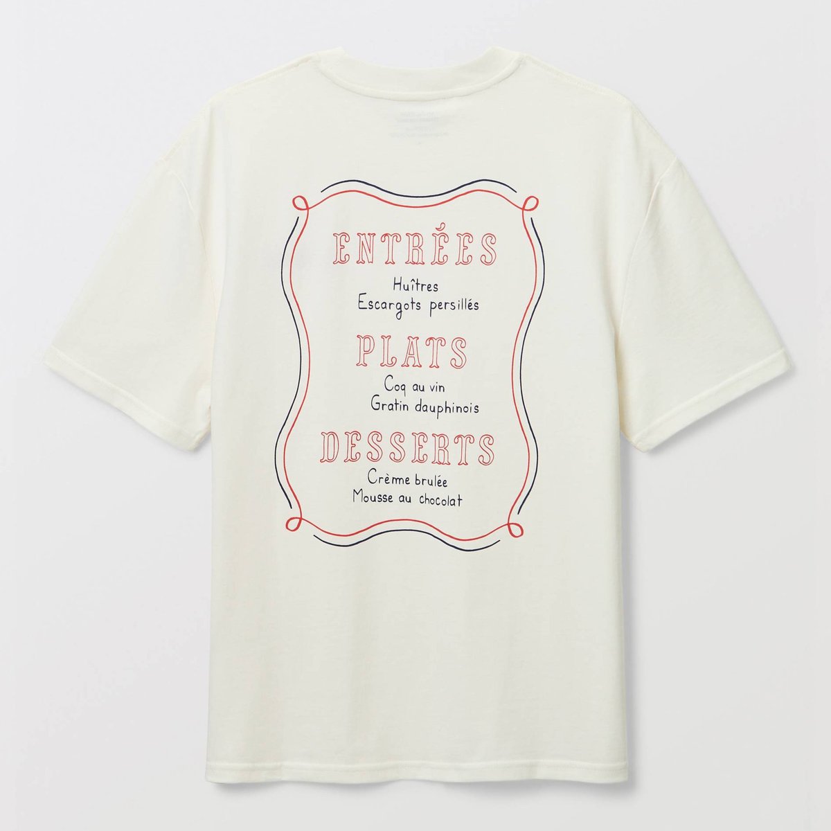 T-shirt manches courtes avec broderie et imprimé en coton BIO GOTS ecru, MONOPRIX