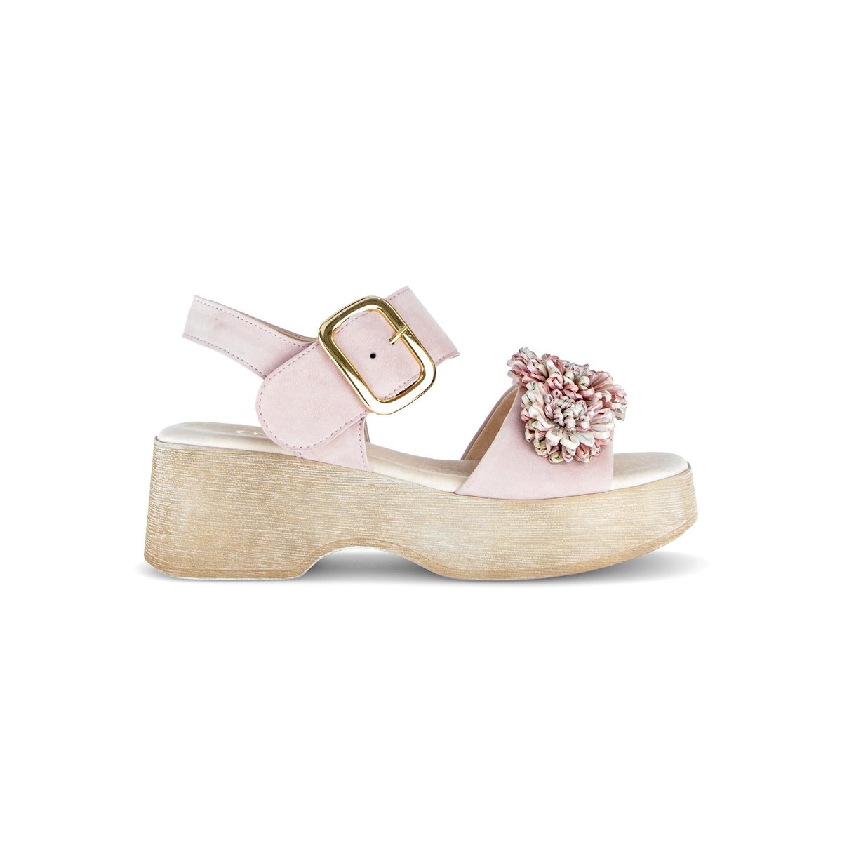 Sandales en cuir à talon décroché rose, GABOR