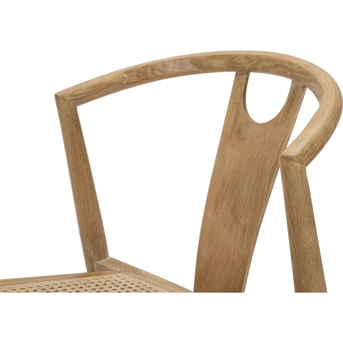 Chaises en frêne et rotin lot de 2 BOHO CHIC marron naturel, RECOLLECTION