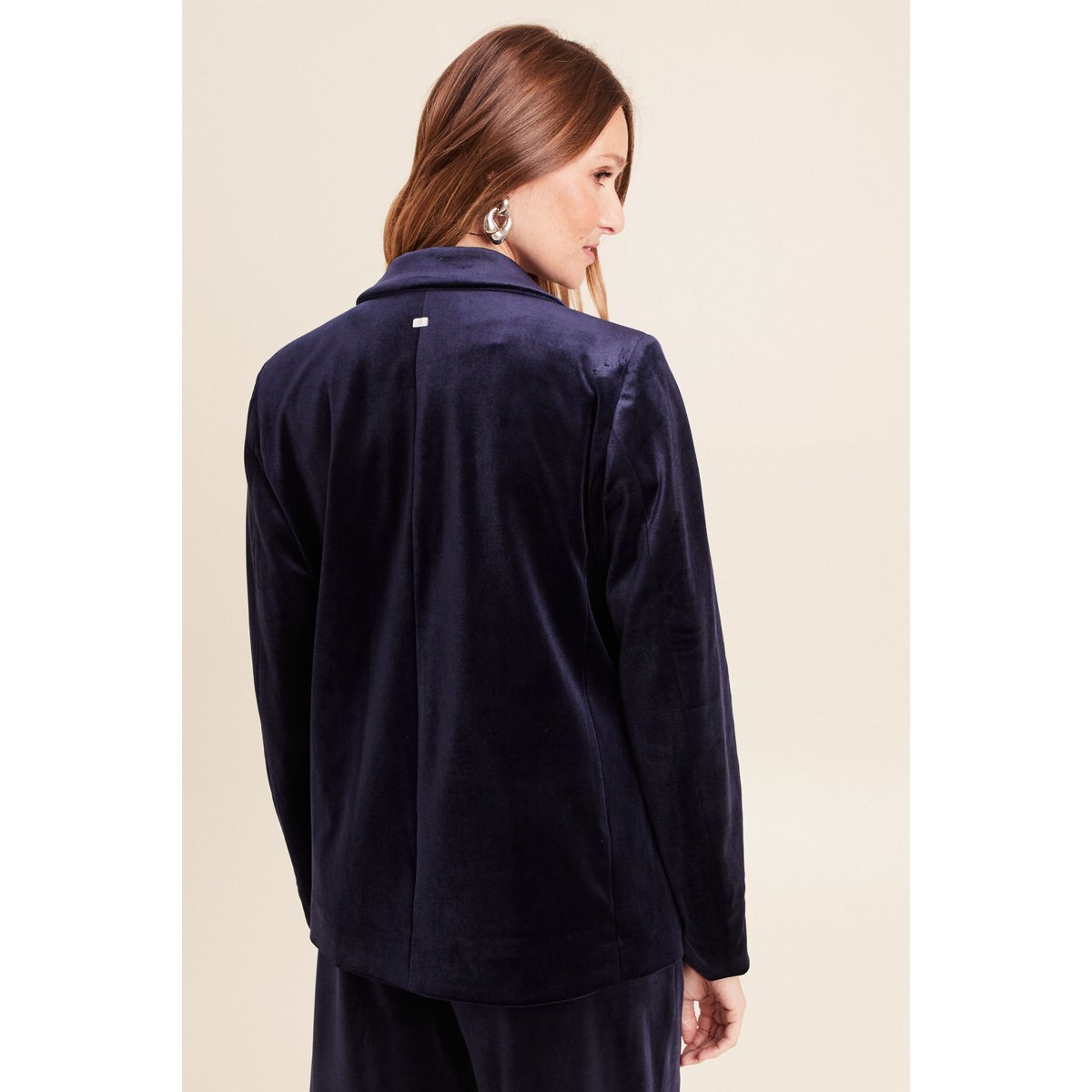 Veste velours manches longues doublée bleu marine, BREAL