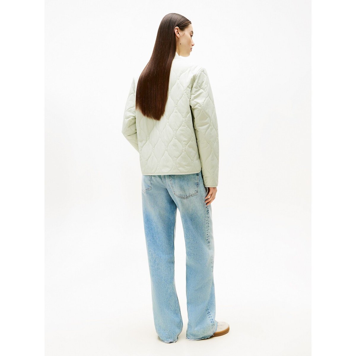 Quilted Zip-Up Jacket light green, TOMMY JEANS