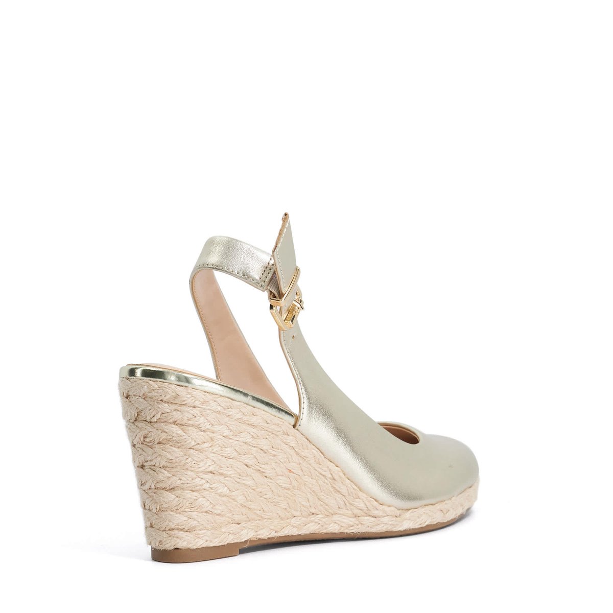 Sandales à talons compensés en jute et cuir - CAPABLE gold-leather, DUNE LONDON