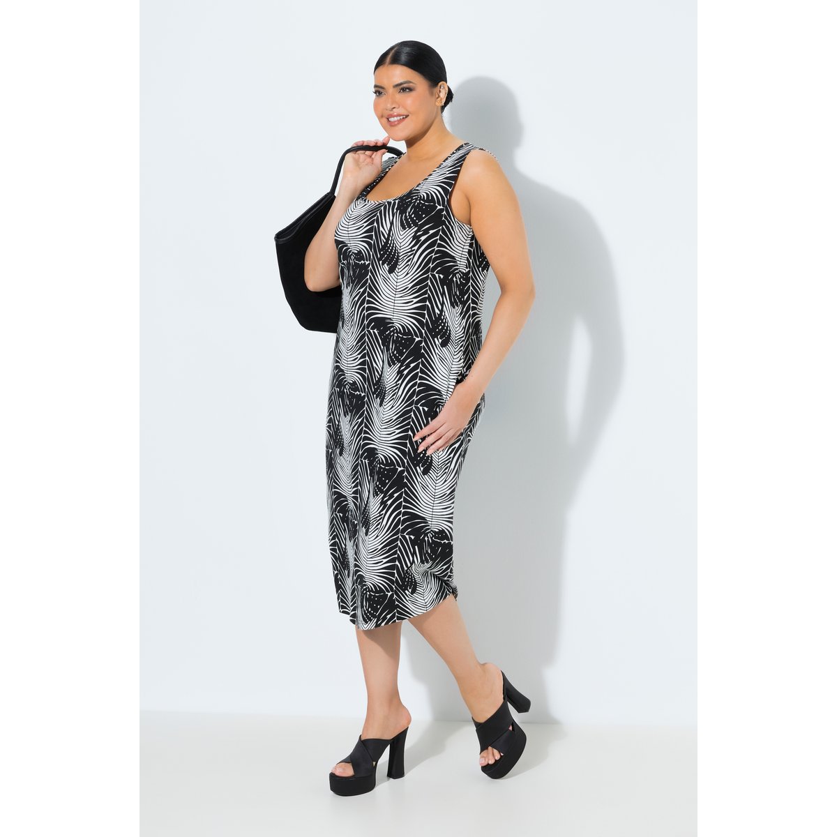Robe midi sans manches noir, ULLA POPKEN