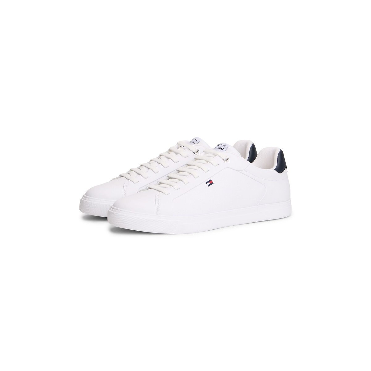Zapatillas de piel ICON COURT LIGHT blanco/azul oscuro, TOMMY HILFIGER