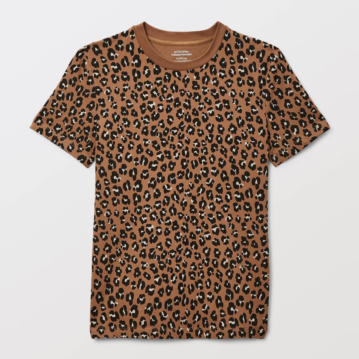 T-shirt manches courtes imprimé en coton BIO GOTS gabardine, MONOPRIX