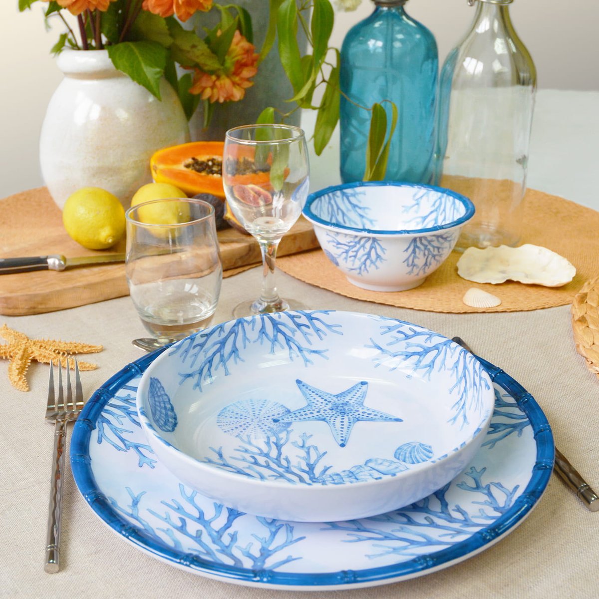 Assiette creuse mélamine Piana 20 cm autres, LES JARDINS DE LA COMTESSE