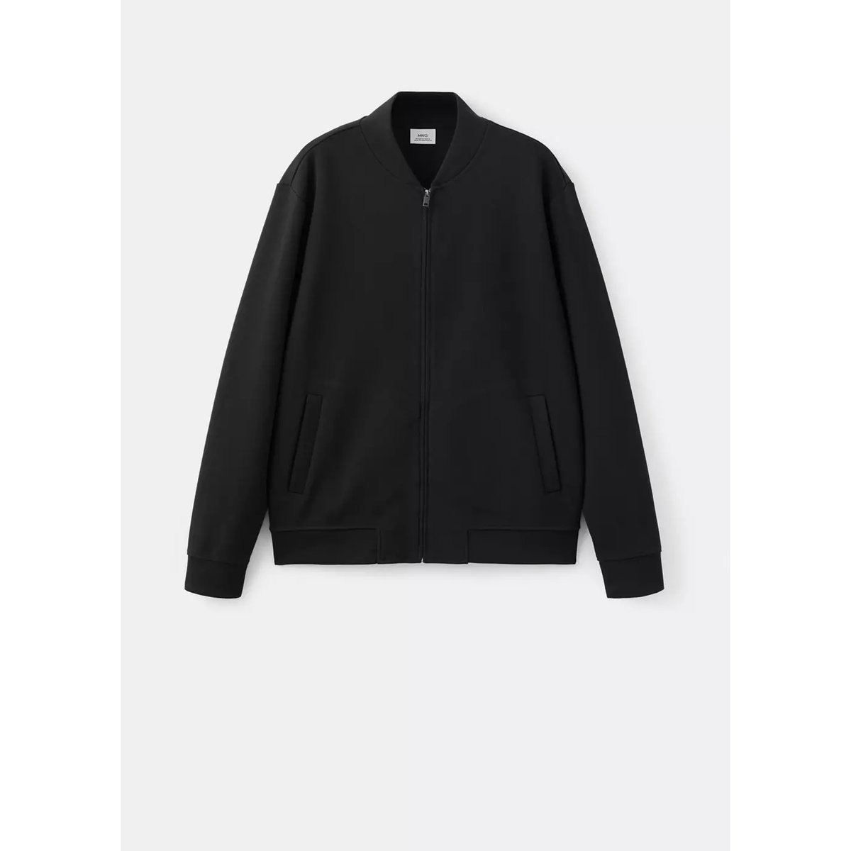 Veste bomber en coton mélangé noir, MANGO MAN