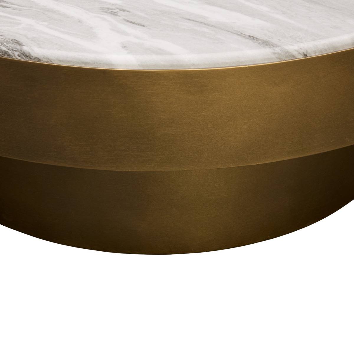 Table basse ronde en acier GRAPHITE doré, ATMOSPHERA