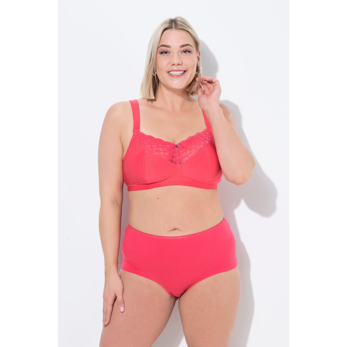 Hipsters en lot de 3, dentelle rose vif, ULLA POPKEN